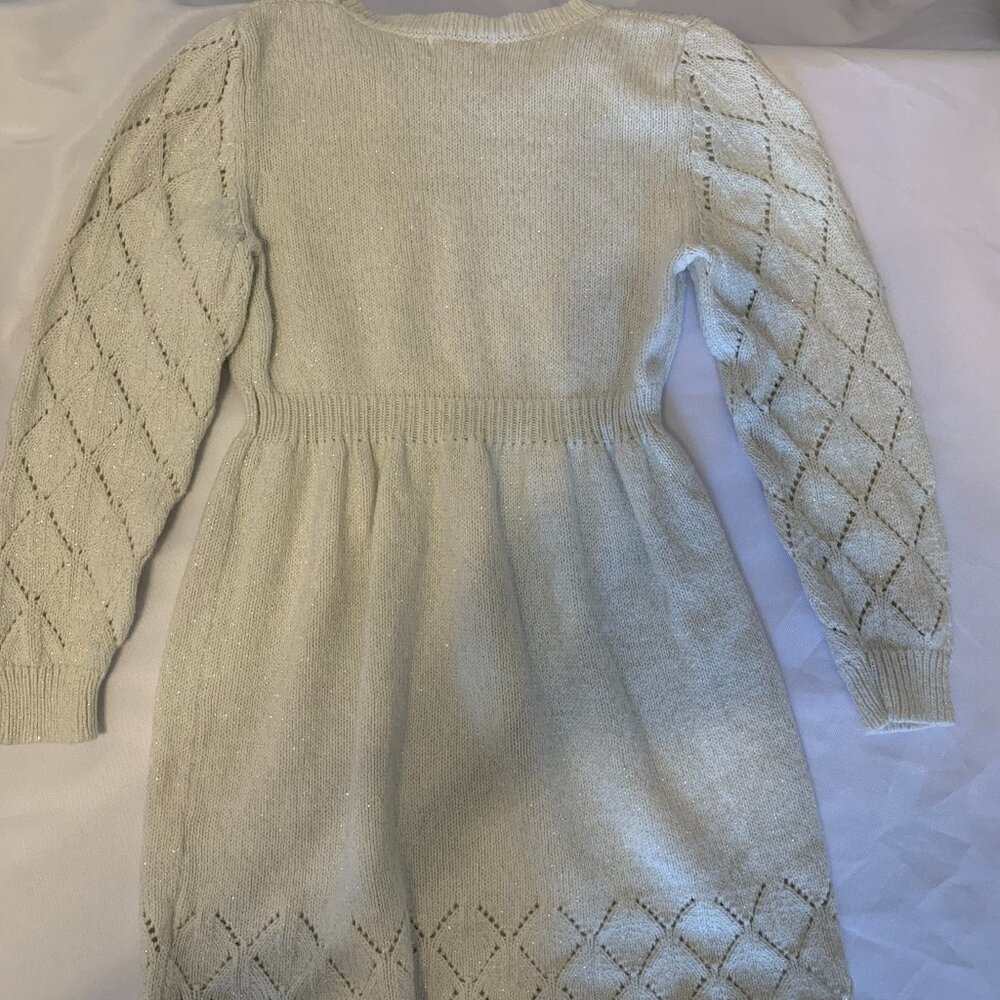Cat & Jack Girls 5T Cream Ivory Sparkle Sweater Dress
